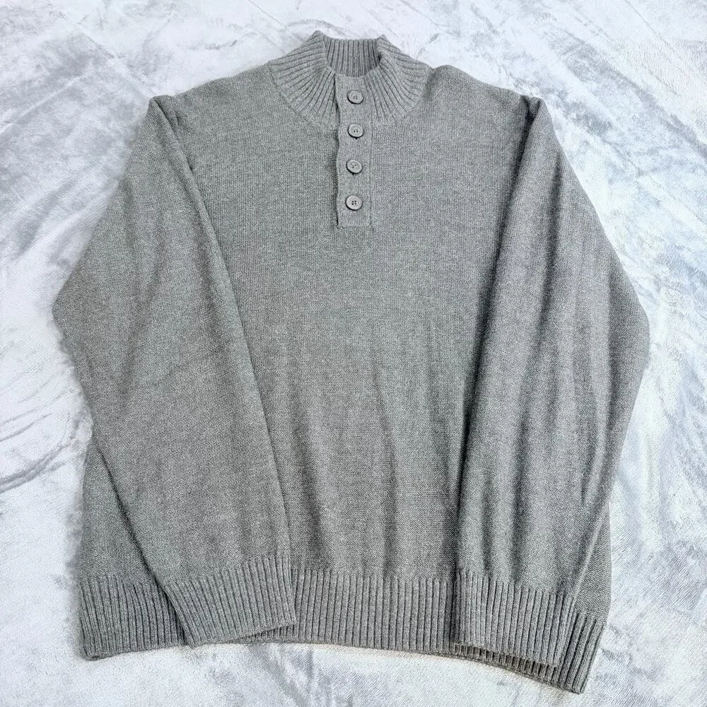 Bundle 2 Tricots St Raphael Mens Sweater Sherpa Lined 1/4 Button Mock Neck Sz XL - Picture 13 of 16